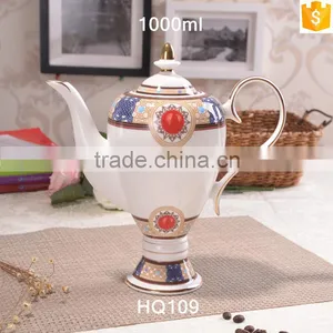 European Style Fashion Pattern With Gold-rim 1000ml Bone China Tea Pot thumbnail-4