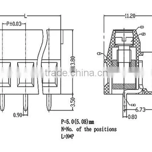 UTL Factory Direct China 5mm Europe Type Pcb Screw High Temperature Ceramic Screw Terminal Block 15A 300V thumbnail-4