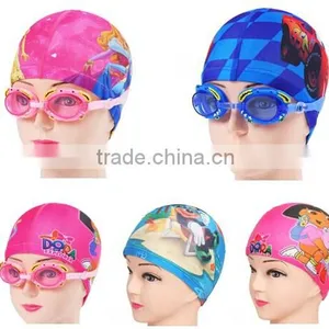 Cute Cartoon Kids Children Boys Girls Lycra Fabric Swimming Cap Bathing Cap thumbnail-1