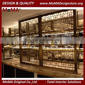 High End Custom Metal Art Work, Stainless Steel Restaurant Partition Design thumbnail-1