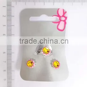 Cute Acrylic Sun Baby Earring and Ring Set for Little Girls thumbnail-1