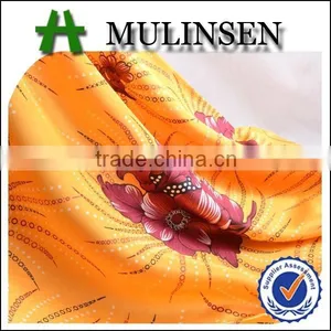 Mulinsen Textile Fabric Manufacturer Hotsale Shinny Spandex Printed Polyester Satin thumbnail-1