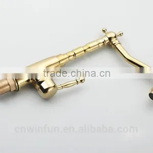 Sanitary Ware Kitchen Basin Sink Faucet Gold Brushed Kitchen Faucet thumbnail-3