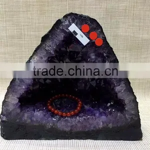 Natural Rock Triangular Amethyst Geode Crystal Ornaments thumbnail-2