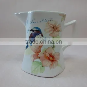 Fine Decal Ceramic Water Pitcher Jug thumbnail-1
