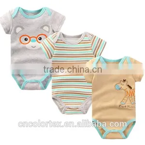 High Quality Summer Baby Boys and Girls Short Sleeve Bodysuit thumbnail-2