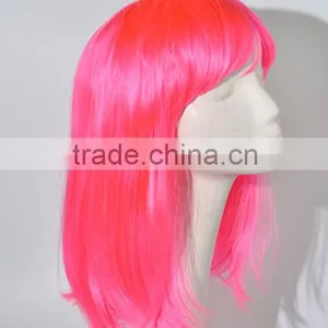 Synthetic Pink Straight Wig With Bangs Cosplay Wig N306 thumbnail-2