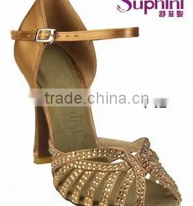 Satin With Rhinestone/Crystal /stone Profession and Fashion Standard Latin Dance Shoes thumbnail-1