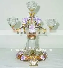 Pewter Design Crystal Candle Stick Holder Antique Crystal Candle Holder Fashion Craft thumbnail-1