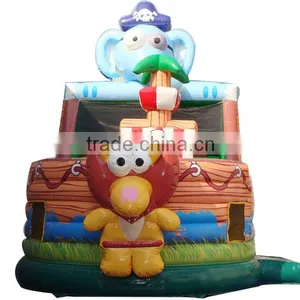Small Indoor Inflatable Jungle Animal Jumping Dry Slide, Air Bounce Inflatable Slide thumbnail-1