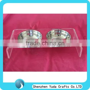 Offer Fabricated Service Acrylic Pet Bowls Clear Acrylic Dog/ Cat/ Bird Feeder thumbnail-1