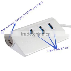 High Performance Usb Hub 3.1 Type c, 14.5V 2A Power Charging With 3 Port Usb 3.0 Hub +1 Usb Type c Hub thumbnail-2