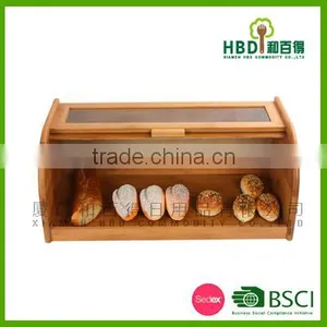 Factory Price for Different Sizes Cheap and Modern Kitchen Bamboo Bread Bin thumbnail-1