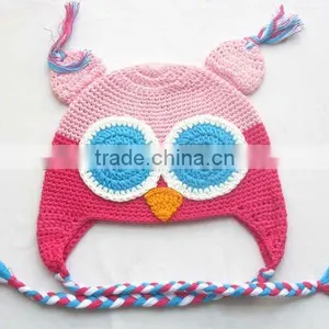 Toddler Baby Crochet Owl Ear Flat Beanie Hat FCK-119130850 thumbnail-1