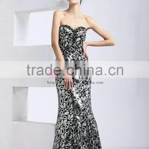 Sexy Off Shoulder Sweetheart Lace up Back Open Beaded Ready Made Evening Dress thumbnail-2