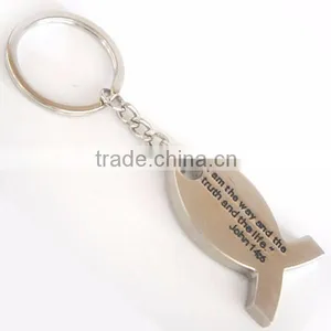 Metal Custom Fish Shaped Keychain and Keyring thumbnail-3