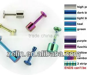 Titanium Flat Back Labret Ring Lip Rings Body Piercing Jewelry thumbnail-1
