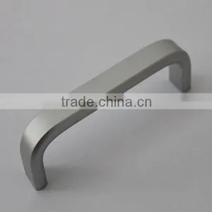 Bent Matte Silver Aluminum Alloy Bathroom Door Handle V thumbnail-3
