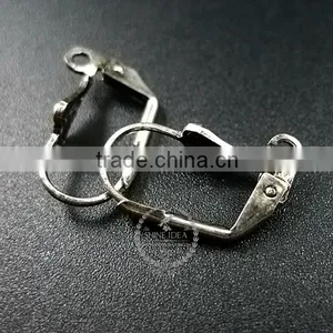 12*6mm Vintage Antiqued Silver Shell Simple Lever Back Earrings Hoop Base Settings Loop Supplies 1702076 thumbnail-3