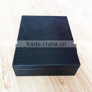 China Factory Wholesale Custom High-grade PU Leather Wine Box, Black Beautiful Gift Box thumbnail-5