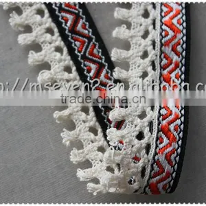 Hot Selling Elegant Jacquard Cotton Tassel Trim, Chemical Cord Trim With Jacquard Fringe for Clothes thumbnail-5