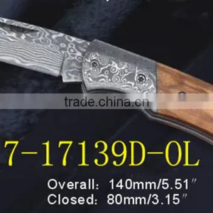 9.0" Damascus Folding Knife/Custom Handmade Damascus Folding Pocket Knife/Damascus Liner Lock thumbnail-3