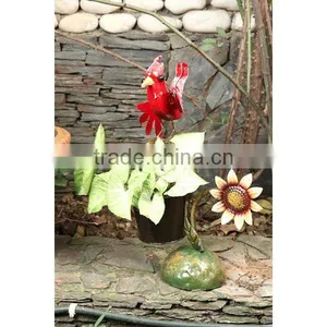 Bird Perched Planter With Sunflower Planter thumbnail-1
