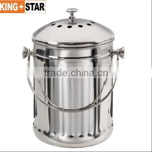 2 Gallons Stainless Steel Kitchen Compost Pail thumbnail-1