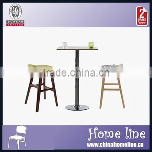 2015 Antique Wood and Fabric High Bar Chair BAR00001 thumbnail-1