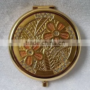 Gold Folding Pocket Mirror ,gold Compact Mirror thumbnail-1