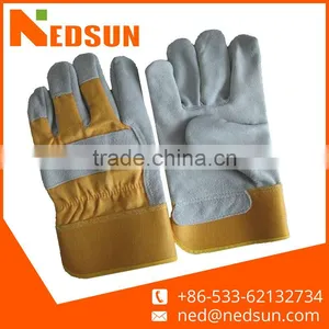 High Quality Working Cow Split Industrial Leather Glove thumbnail-1