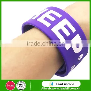 Promotional Custom Printing Silicone Slap Bracelet thumbnail-1