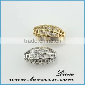 Eco-friendly Crystal Beads in Bulk, Silver Pave Oval Beads, Diamond Shaped Crystal Beads thumbnail-1