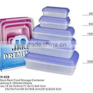 10pcs Rect Food Storage Container Plastic Box thumbnail-1