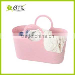 Emc 2017new PE Large Weave Basket for Clothes Plastic Luandry Basket Storage Basket 38L thumbnail-5