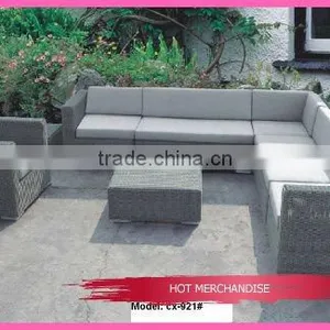 Gray Rattan Wicker Furniture Sofa Set thumbnail-1