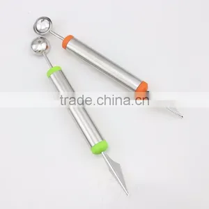 Fashionable Multifunction Stainless Steel Fruit Carving Knives Watermelon Hami Melon Balls Ice Cream Spoon thumbnail-1