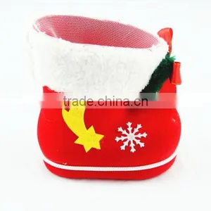 2016 New Product Cheap Christmas Decorations Flocking Boots Candy Boots Christmas Socks Creative Gift thumbnail-4