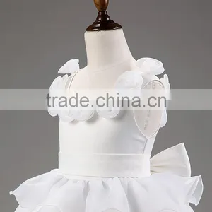 Retail Girl Lace Dress Ruffle Layers Little Girl Princess Party Dress Rose Collar Baby Girls Gauze Evening Dresses Christening thumbnail-4