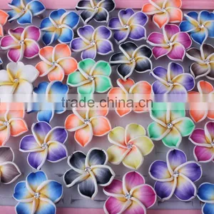 Fashion Jewelry Hawaiian Plumeria Flower Polymer Clay Rings for Women thumbnail-1