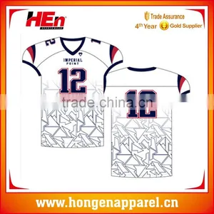 Hongen Apparel Wholesale Cheap National Team Latest Designs Youth Sublimated Custom Soccer Uniform American Football Jersey thumbnail-1