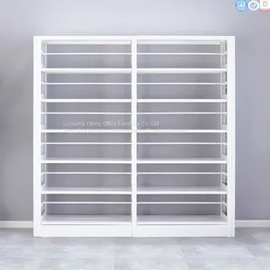 White Metal Library Furniture Book Shelf With Modern Design thumbnail-2