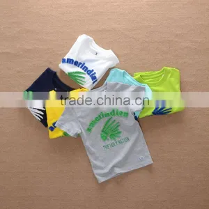 Baby Clothes Boy 14 Years Old Saias Washed Applique Cotton Short-sleeve Tee thumbnail-1