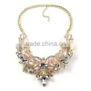 Vintage Ethnic Luxury AB Shinnning Ges Women Chunky Coral Necklace thumbnail-4