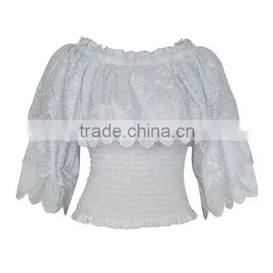 Fashion Clothing Neck Design of Blouse Ladies' Blouse Latest Design thumbnail-1