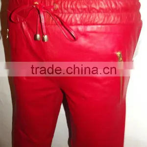 Red Mens Jogging SweatPants Lambskin thumbnail-1