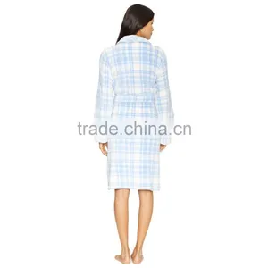 Checked Long Sleeves Dress Women Winter Pyjamas thumbnail-2