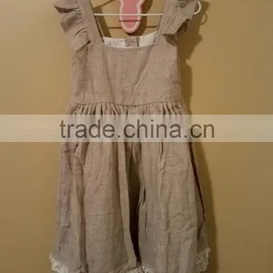 Girls Sunflower Wildling Dress Baby Well Dressed Wolf Remake Lace Linen Dress thumbnail-4