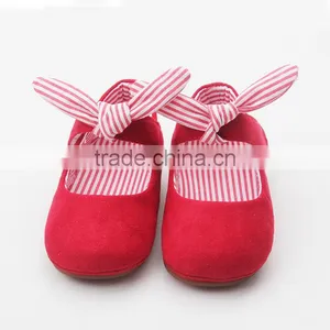 Girls Dance Red Faux Soft Leather Baby Shoes thumbnail-1