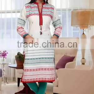White Latest Kurti Designs for Girls for Stitching 2014 thumbnail-6